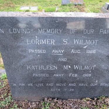 WILMOT Lorimer S. -1966 &amp; Kathleen M. - 1968