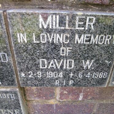 MILLER David W. 1904-1988
