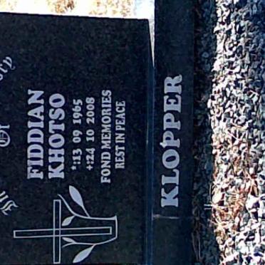 KLOPPER Fiddian Khotso 1965-2008