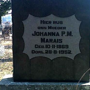 MARAIS Johanna P.M. 1869-1952