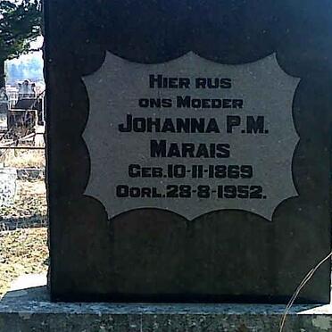 MARAIS Johanna P.M. 1869-1952