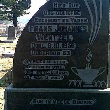 WENTZEL Frans Johannes -1956