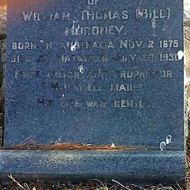 MORONEY William Thomas 1875-1930