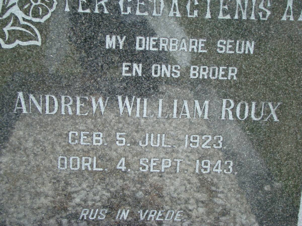 ROUX Andrew William 1923-1943