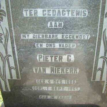 NIEKERK Pieter C., van 1888-1965