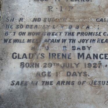 MANCE Gladys Irene -1927