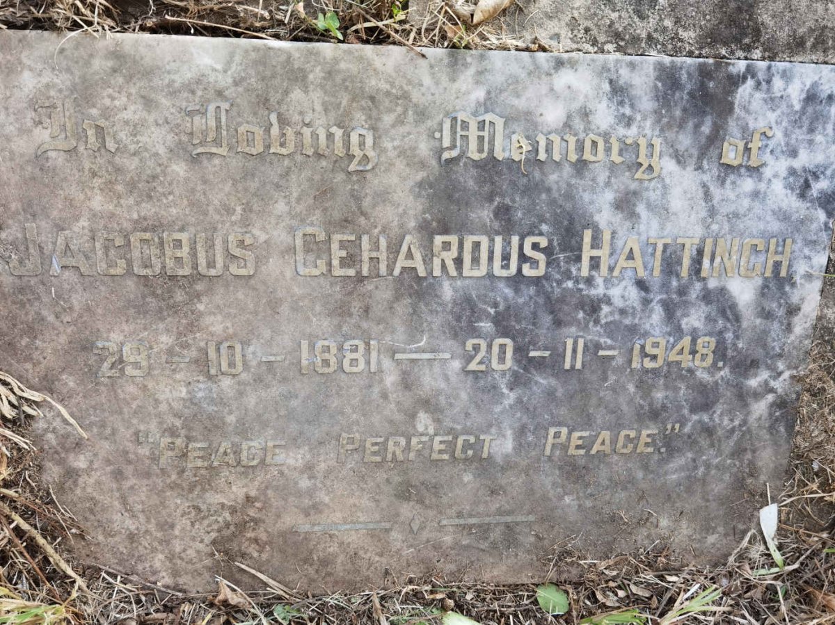 HATTINGH Jacobus Gehardus 1881-1948