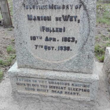WET Marion, de nee FULLER 1863-1938