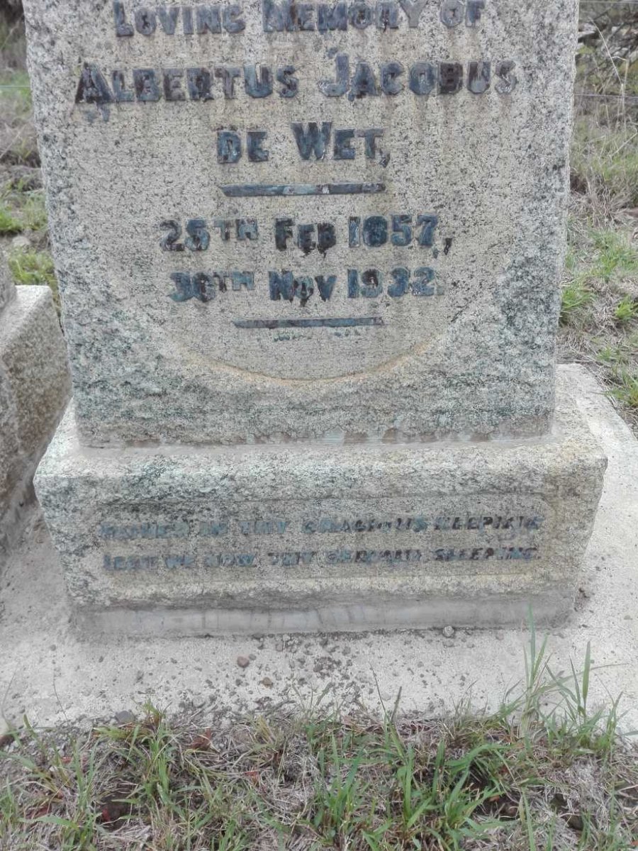 WET Albertus Jacobus, de 1857-1932