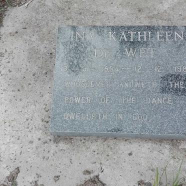 WET Jacobus Felix Louis, de 1898-1962 &amp; Ina Kathleen 1904-1985