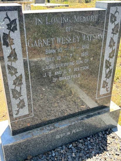 WATSON Garnet Wesley 1910-1981