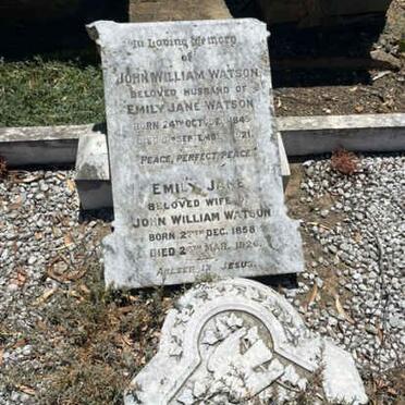 WATSON John William 1849-1921 &amp; Emily Jane 1858-1926