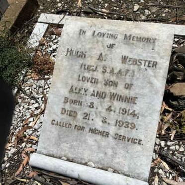 WEBSTER Hugh Alexander 1914-1939