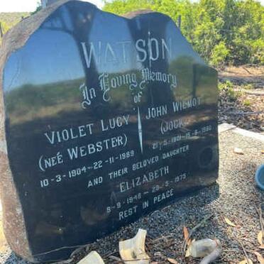 WATSON John Wilmot 1901-1990 &amp; Violet Lucy WEBSTER 1904-1989 :: WATSON Elizabeth 1948-1975