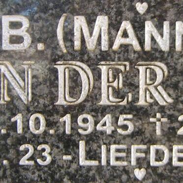 WALT D.B., van der 1945-2014