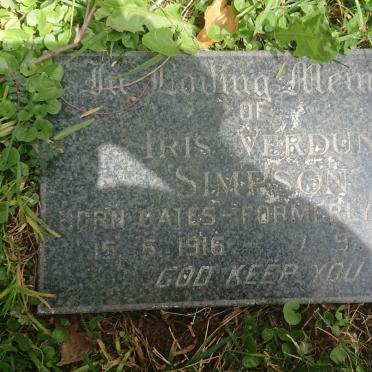 SIMPSON Iris Verdun formerly RAINE nee GATES 1916-1990