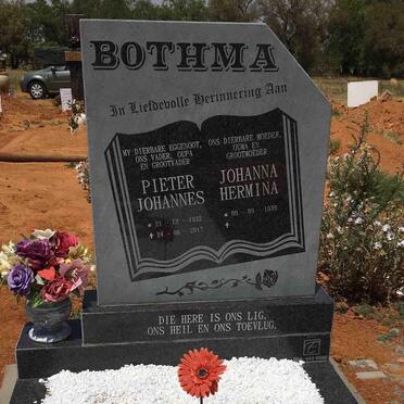 BOTHMA Pieter Johannes 1932-2017 &amp; Johanna Hermina 1939-