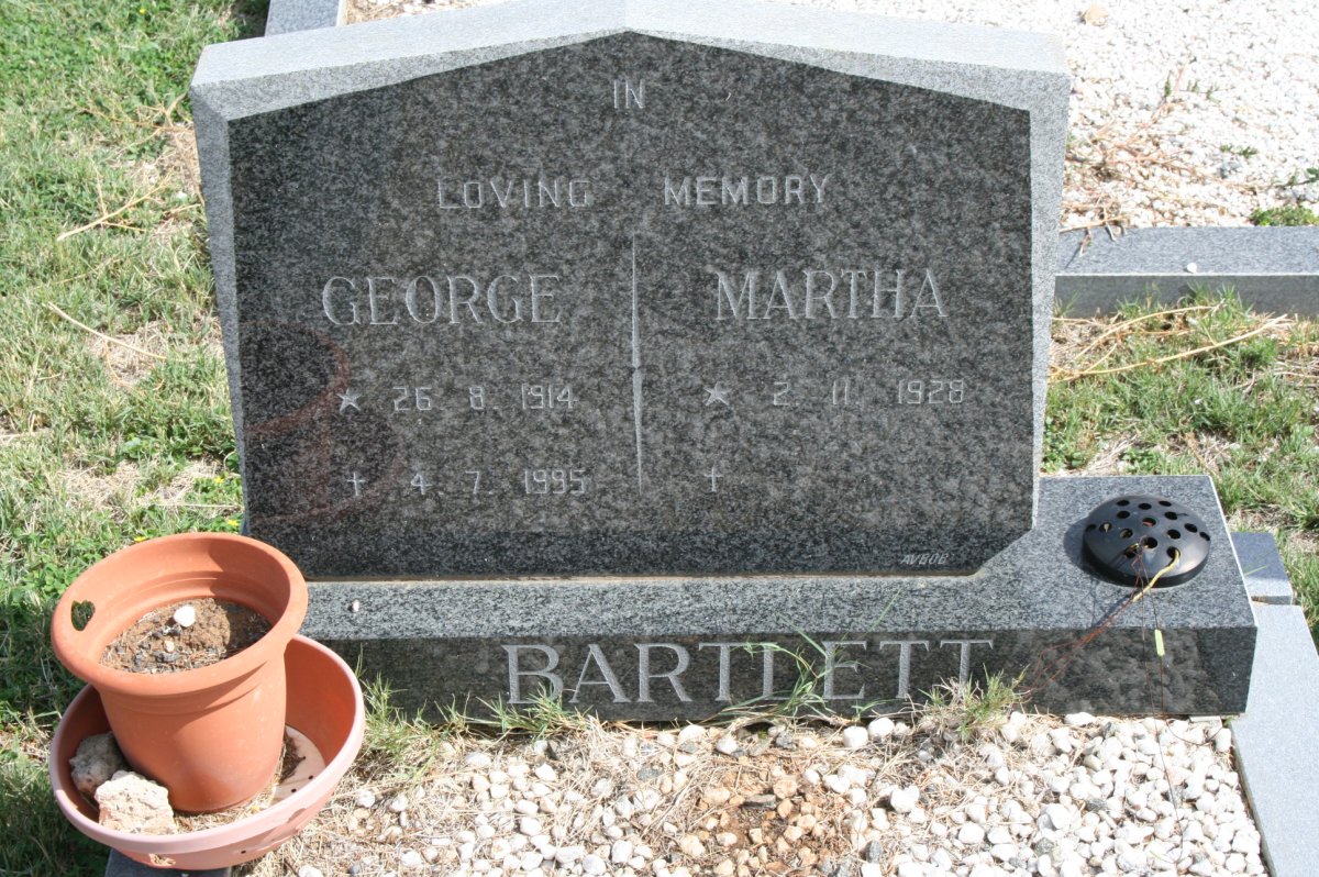BARTLETT George 1914-1995 &amp; Martha 1928-