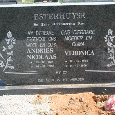ESTERHUYSE Andries Nicolaas 1927-1998 &amp; Veronica 1934-2006