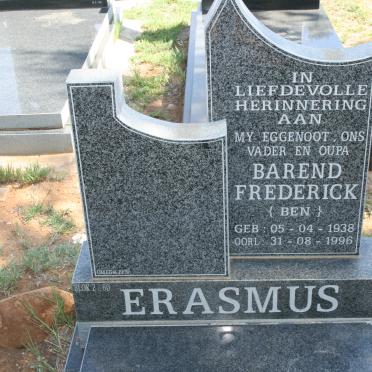 ERASMUS Barend Frederick 1938-1996