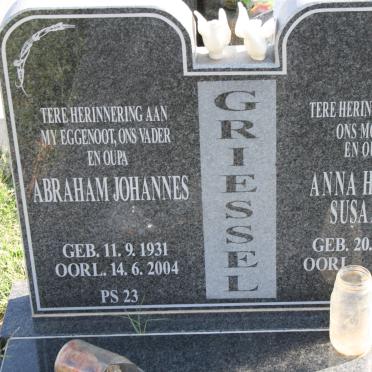GRIESSEL Abraham Johannes 1931-2004 &amp; Anna Helena Susanna 1932-