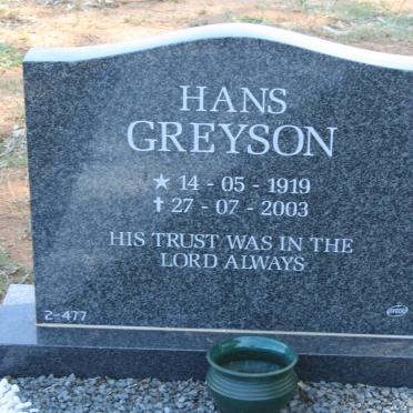 GREYSON Hans 1919-2003