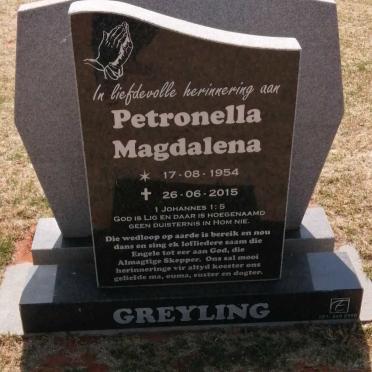 GREYLING Petronella Magdalena 1954-2015