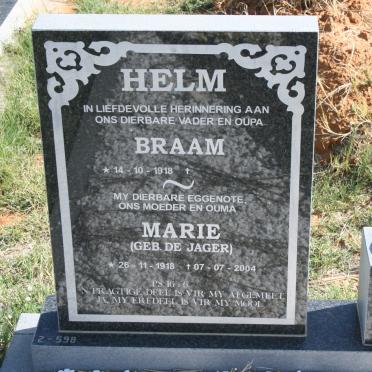 HELM Braam 1918- &amp; Marie DE JAGER 1918-2004