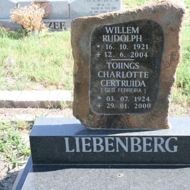 LIEBENBERG Willem Rudolph 1921-2004 &amp; Toiings Charlotte Certruida FERREIRA 1924-2000
