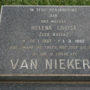 NIEKERK Helena Louisa, van nee BOTHA 1907-1992