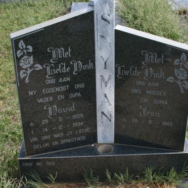 SNYMAN David 1939-1994 &amp; Jean 1945-