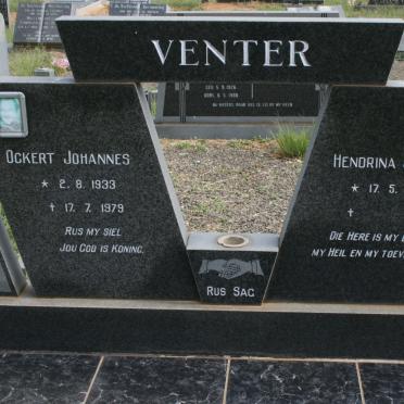 VENTER Ockert Johannes 1933-1979 &amp; Hendrina Johanna 1939-