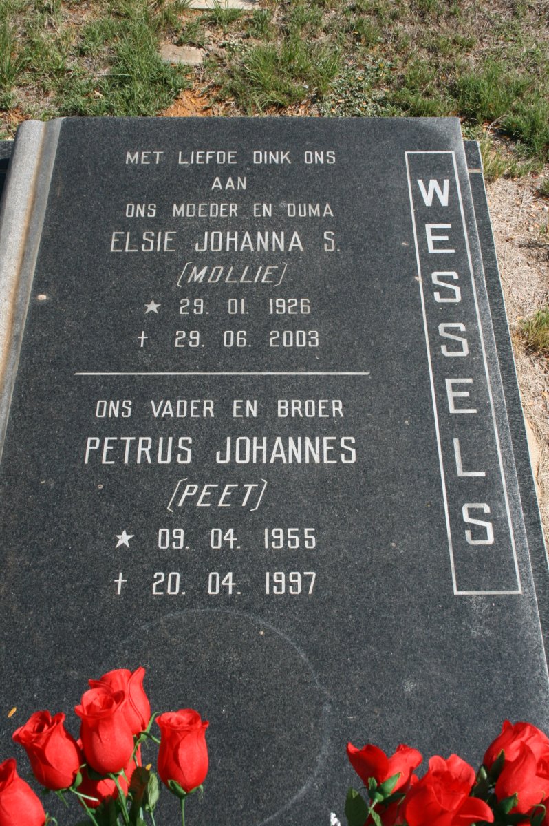 WESSELS Petrus Johannes 1955-1997 & Elsie Johanna S. 1926-2003