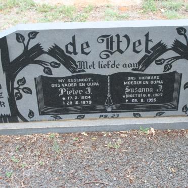 WET Pieter J., de 1904-1979 &amp; Susanna J. ROETS 1907-1995