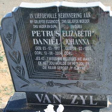 ZYL Petrus Daniel, van 1917-2004 &amp; Elizabeth Johanna 1934-