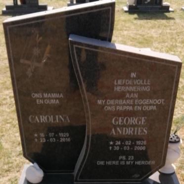 ZYL George Andries, van 1926-2000 &amp; Carolina 1929-2016