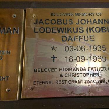 DAFFUE Jacobus Johannes Lodewikus 1935-1969
