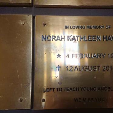 HAVENGA Norah Kathleen 1925-2015