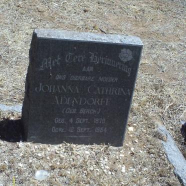 ADENDORFF Johanna Cathrina nee BERGH 1870-1954
