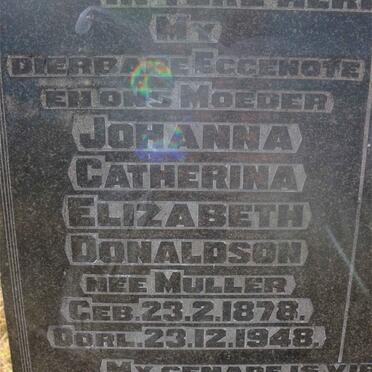 DONALDSON Marthinus 1878-1958 &amp; Johanna Catherina Elizabeth MULLER 1878-1948