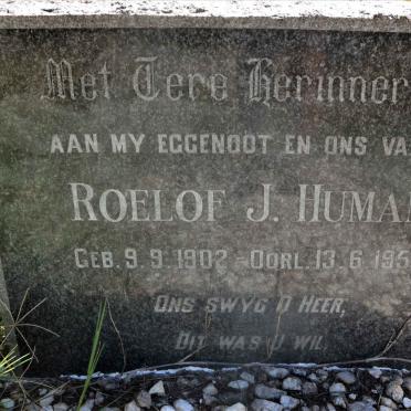 HUMAN Roelof J. 1902-1950