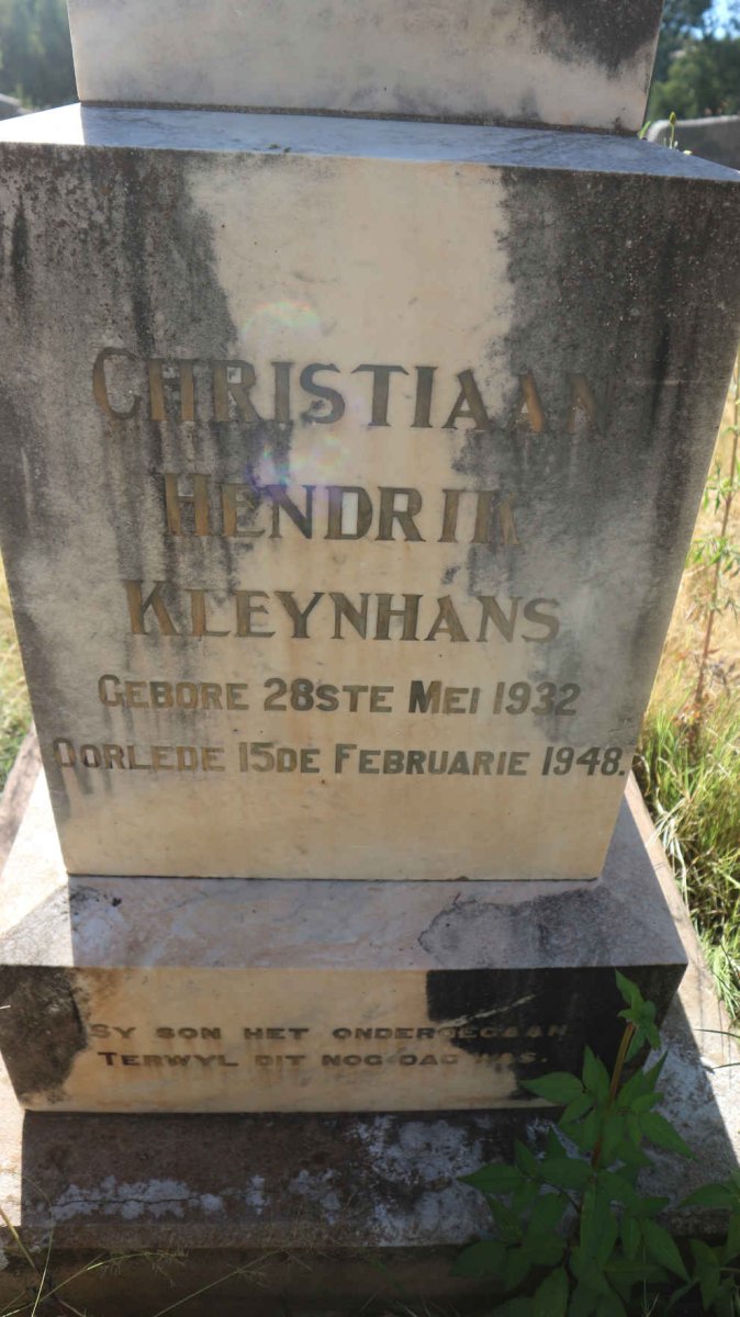 KLEYNHANS Christiaan Hendrik 1932-1948