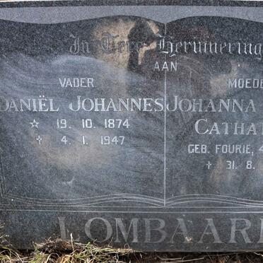 LOMBAARD Daniel Johannes 1874-1947 &amp; Johanna Maria Catharina FOURIE 1887-1986
