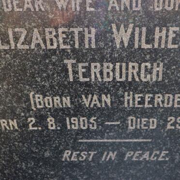 TERBURGH Elizabeth Wilhelmina nee VAN HEERDEN 1905-1947