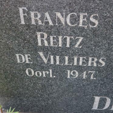 VILLIERS Frances Reitz, de -1947 &amp; Louisa Jacoba Louw -1958 :: DE VILLIERS Rijk Taillefer Bernhardi -1958