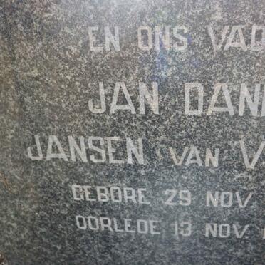 VUUREN Jan Daniel, Jansen van 1894-1946 &amp; Dina Johanna Magdalena VAN TONDER 1884-1948