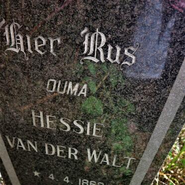 WALT Hessie, van der 1868-1942