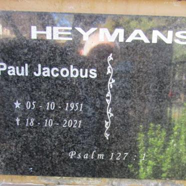HEYMANS Paul Jacobus 1951-2021