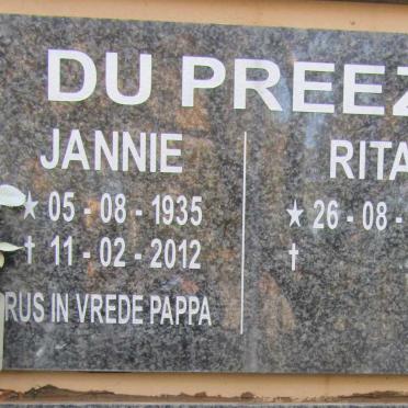 PREEZ Jannie, du 1935-2012 &amp; Rita 1937-