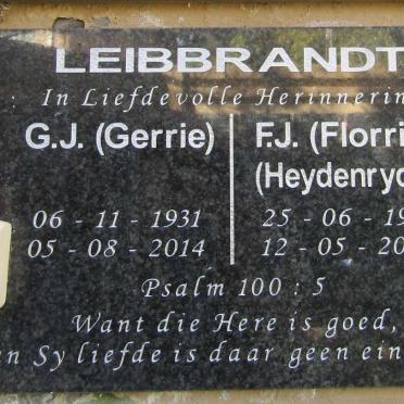 LEIBBRANDT G.J. 1931-2014 &amp; F. J. HEYDENRYCH 1931-2020